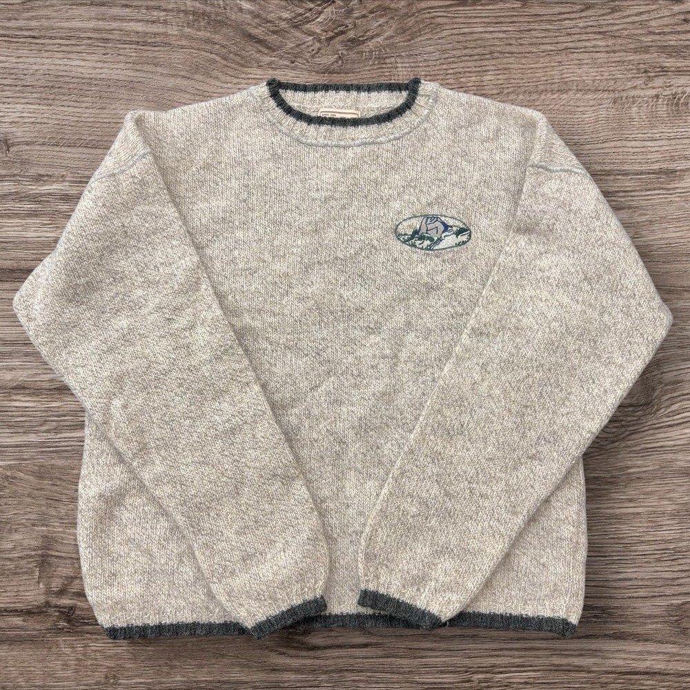 Vintage Woolrich Wool Sweater Mens Medium Ski Embroidered Skier Made In‎ USA